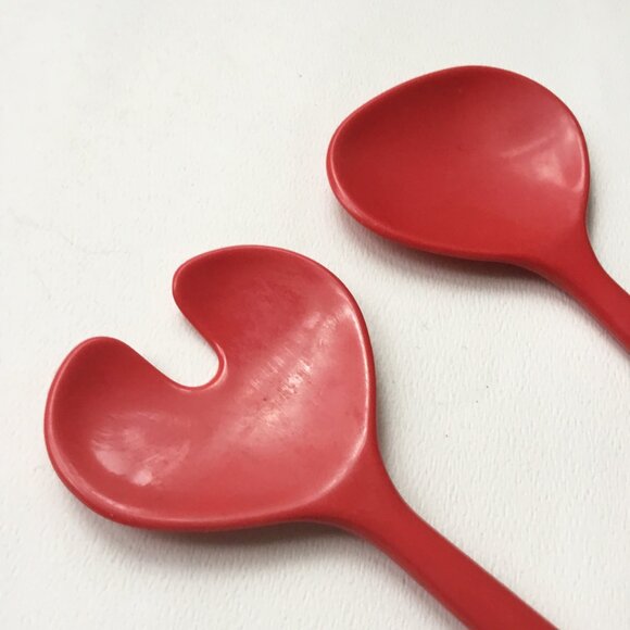 Rosti Mepal Red Melamine Plastic Salad Servers Serving Utensils - Picture 7 of 7